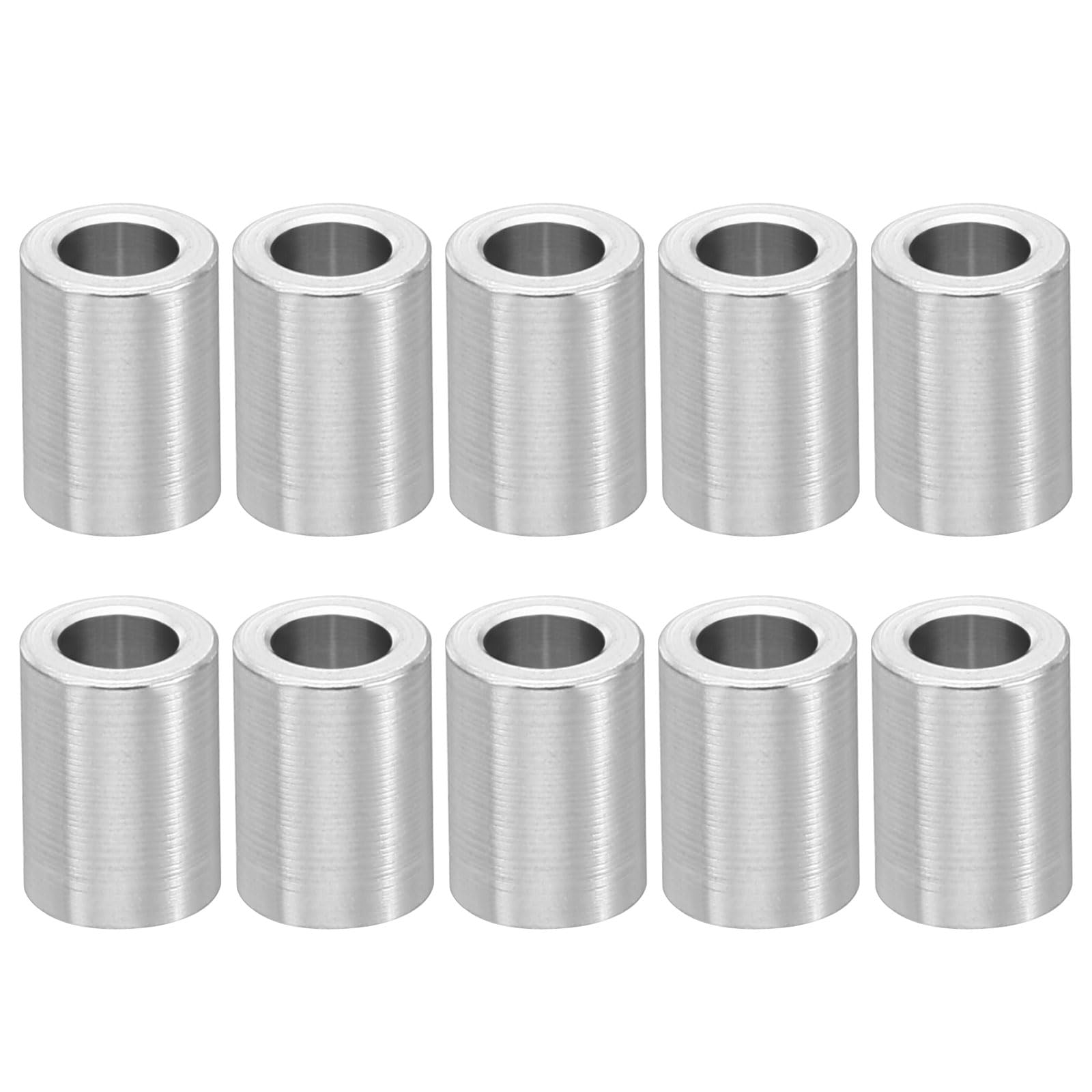 PATIKIL M4 Aluminum Spacers, 10 Pcs Metal Spacer Aluminum 4.1mm ID x 7mm OD x 10mm L Aluminum Spacer Screw Standoff Round for 5/32inch or M4 Screw Bolts