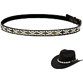 nemokamai Cowboy Hat Bands for Men Women, Leather Hatbands Belt for Cowboy/Western/Fedora/Cowgirl Hats Multicolor