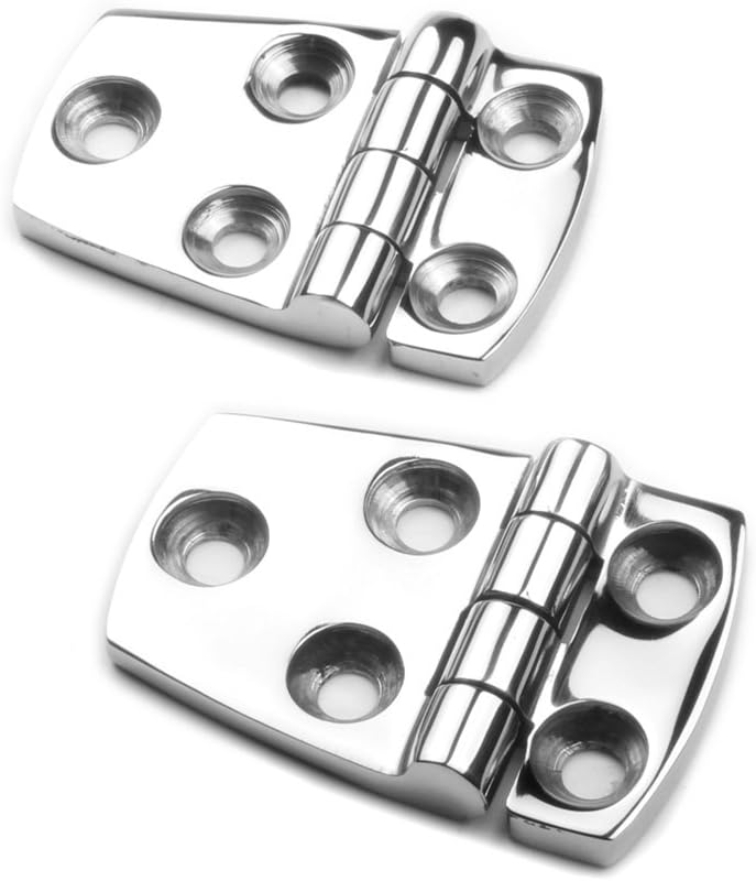 Boat Stainless Steel Marine Hinges,Shortside Offset Stainless Door Hinge Heavy Duty 1-1/2" x 2-1/4" for Boat,Cabinet,Garage,Deck,Pack of 2