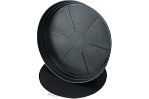 GARDEN HOUR THE PERFECT TIME TO GROW Garden Hour 20 Inch Extra-Large Plant Saucers for Potted Plants & Felt Mat for Floor Protection- Plastic Plant Trays for Indoors No Holes - Extra-Deep Drip Trays for Potted Plants - 20W x 3.7D in.