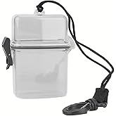 Waterproof Floating Dry Box for Kayaking Transparent Watertight Case with Carabiner Hook Small Dry Box for Keys & Essentials (Grey)