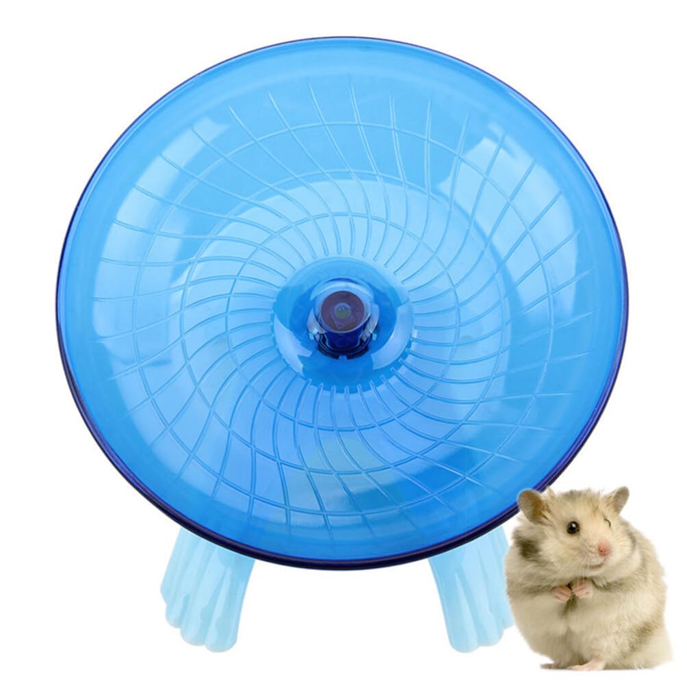 Flying Saucer Hamster Wheel Plastic Run Disc Spinner Small Pet Exercise Wheel (Blue)