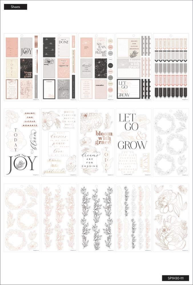The Happy Planner Sticker Value Pack - Planner Accessories - Sophisticated Florals Theme - Multi-Color - Great for Planning, Project & Scrapbooking - 30 Sheets, 366 Stickers: Office Products