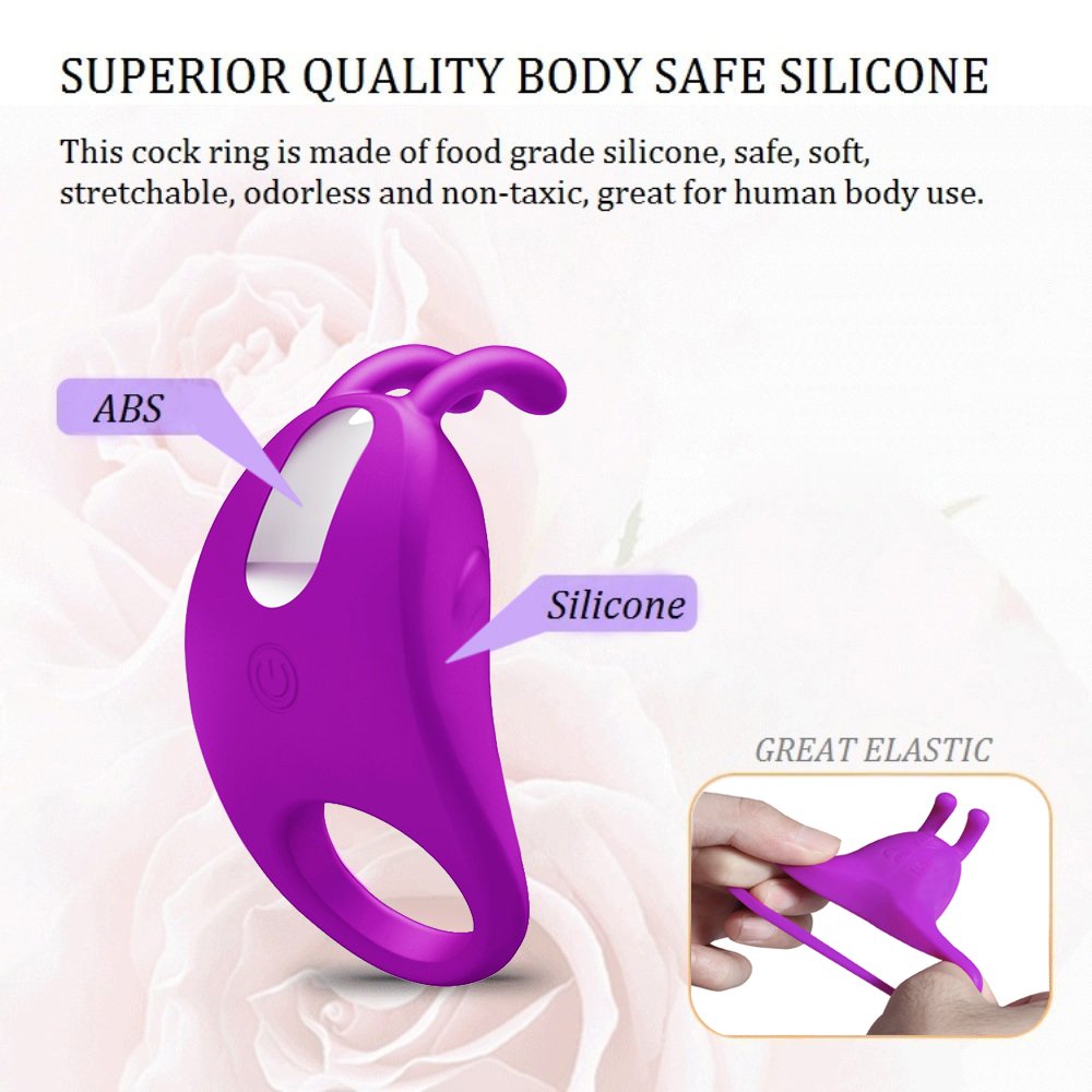 Anello Fallico Vibrante Cock ring, James Love pene anello Vibratore Stimolatore del Clitoride con 7 modi di vibrazione in Silicone Ultra Soffice Elastico, 100% Impermeabile e Ricaricabile, Sex Toy per uomo e Amanti