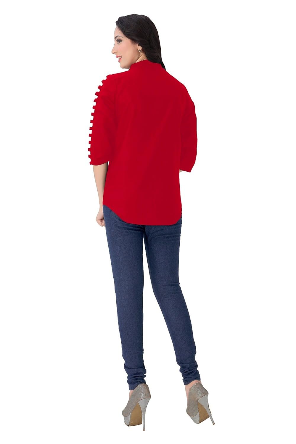 venisa women's rayon top (1001_red)