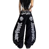 OYICAI Women's Baggy Jeans Wide Leg Embroidered Denim Pants Hip Hop Relaxed Y2k Streetwear