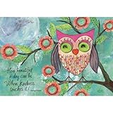 Lang Happy Owl Petite Notecard by Wendy Bentley, 3.5 x 5 Inches, 12 Cards and 13 Envelopes (2080025)