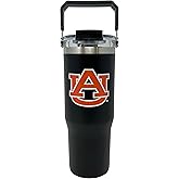 Decorvo 32 oz Collegiate Stainless Steel Tumbler - Double Walled Insulated Water Bottle with Top Handle (Auburn)