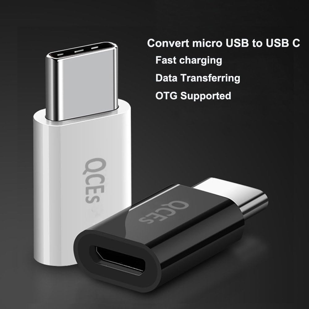USB C Fast Charging Adapter 4Pack, QCEs Micro USB to USB C Convert Connector Charger Compatible with Samsung Galaxy S8 Plus S9 S10 S9+ S10+ Note 8/9, Google Pixel 2/3 XL LG V40 V30 V20 G7 G6 G5 More: Electronics