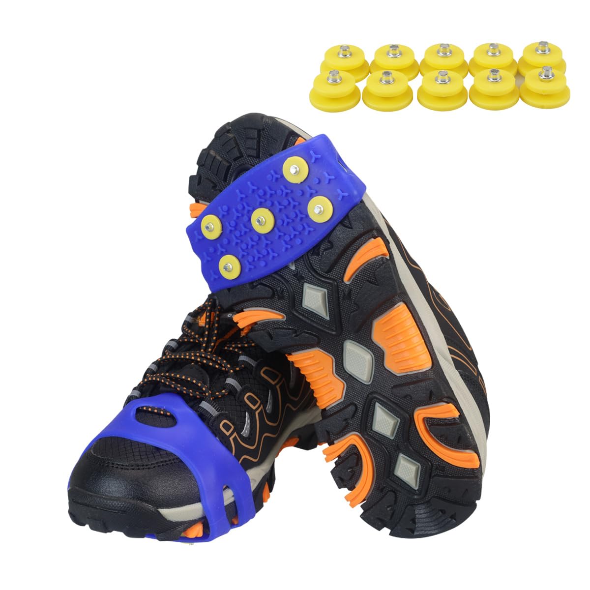 Photo 1 of Kids Ice Cleats for Shoes & Boots, Anti-Slip Snow Cleats with Extra 10 Stainless Steel Ice Spikes, Silicone Snow Grips for Kids, Youth & Toddlers Walking, Running & Outdoor Play