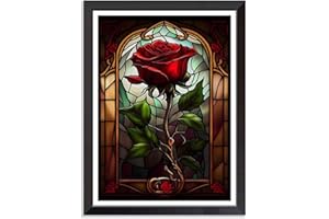 TIWABB Stamped Cross Stitch Kits - Rose Embroidery Kits for Beginners Adults,11 CT Patterns Dimensions Counted Cross Stitch Kits Arts Craft Kits Frameless12x16inch