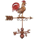 Good Directions Bantam Red Rooster Copper Weathervane, Hand Finished Multi Color Patina