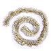 SANNO New Year Christmas Tinsel Garland, Snowy Gold Tinsel Sparkly Classic Party Ornaments Soft Tinsel Christmas Tree Ceiling Hanging Tree Decorations, 3 Pcs x 6.6ft 4 inch Wide -Gold Silver Edge