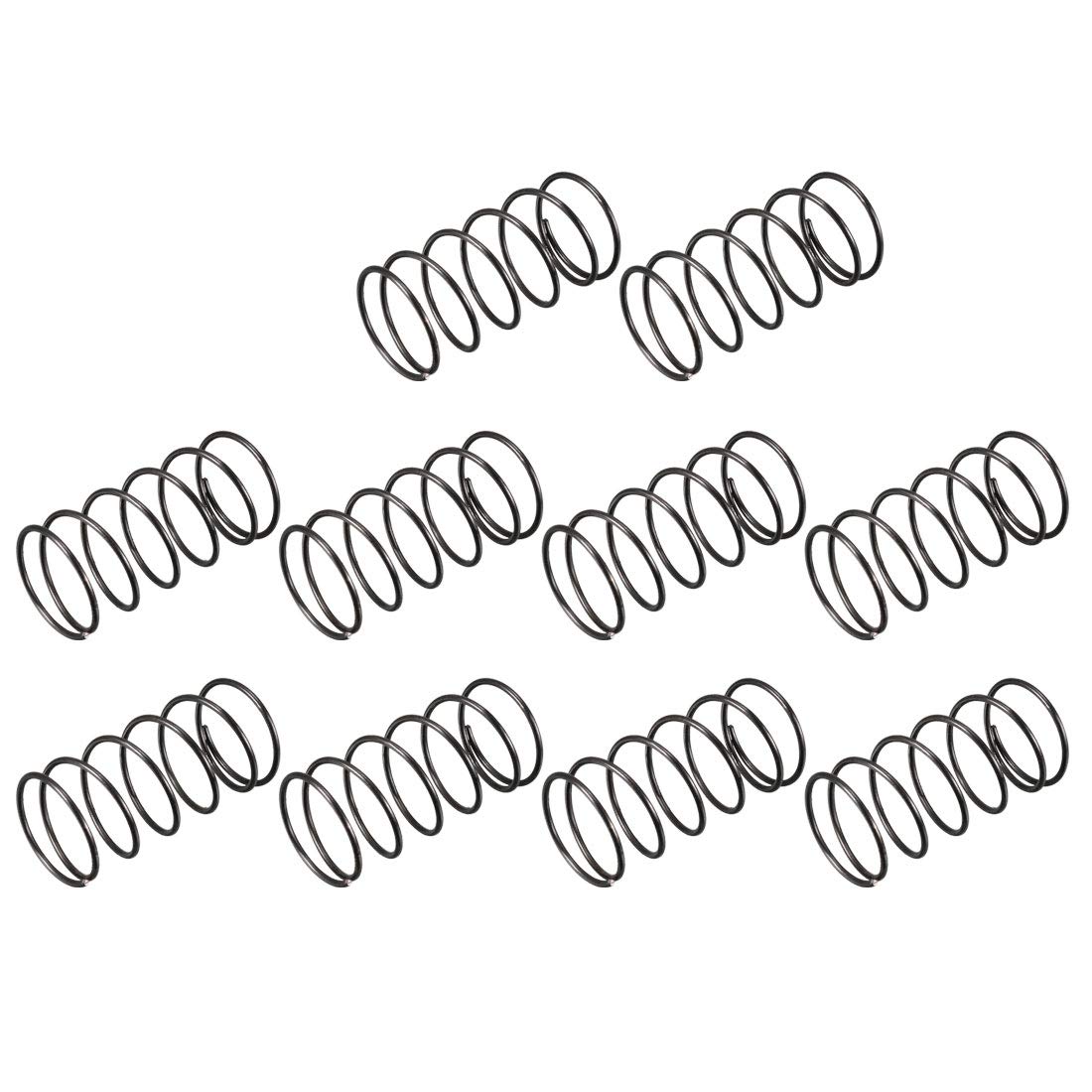 sourcingmap Compression Spring - 1.2mm Wire Dia , 20mm OD , 40mm Free Length Spring Steel Extension Spring,Black,10Pcs