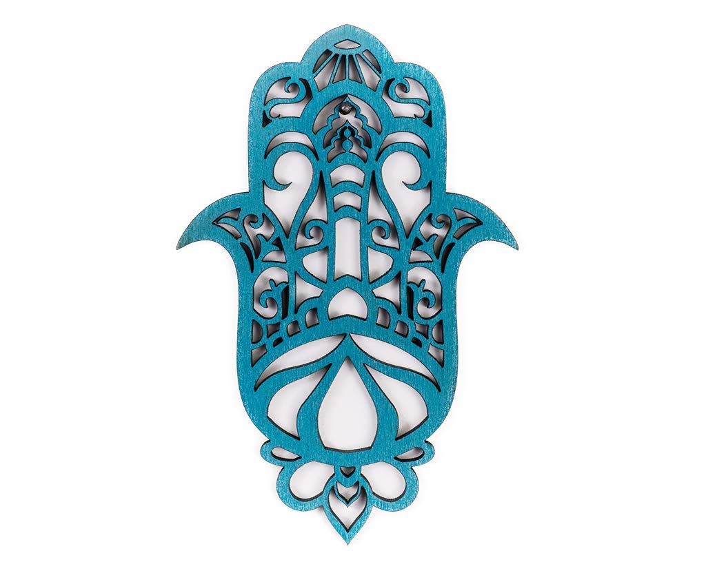 Amazon Com Hamsa Wood Wall Decor Evil Eye Amulet Artwork