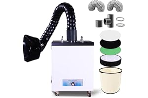 CINDENDOOUNK Adjustable180W Fume Extractor with 5 Stage Filters 378m³/H Welding Smoke Extractor Purifier DTF Fume Extractors for 10W-40W Printing and Laser Engraving Soldering