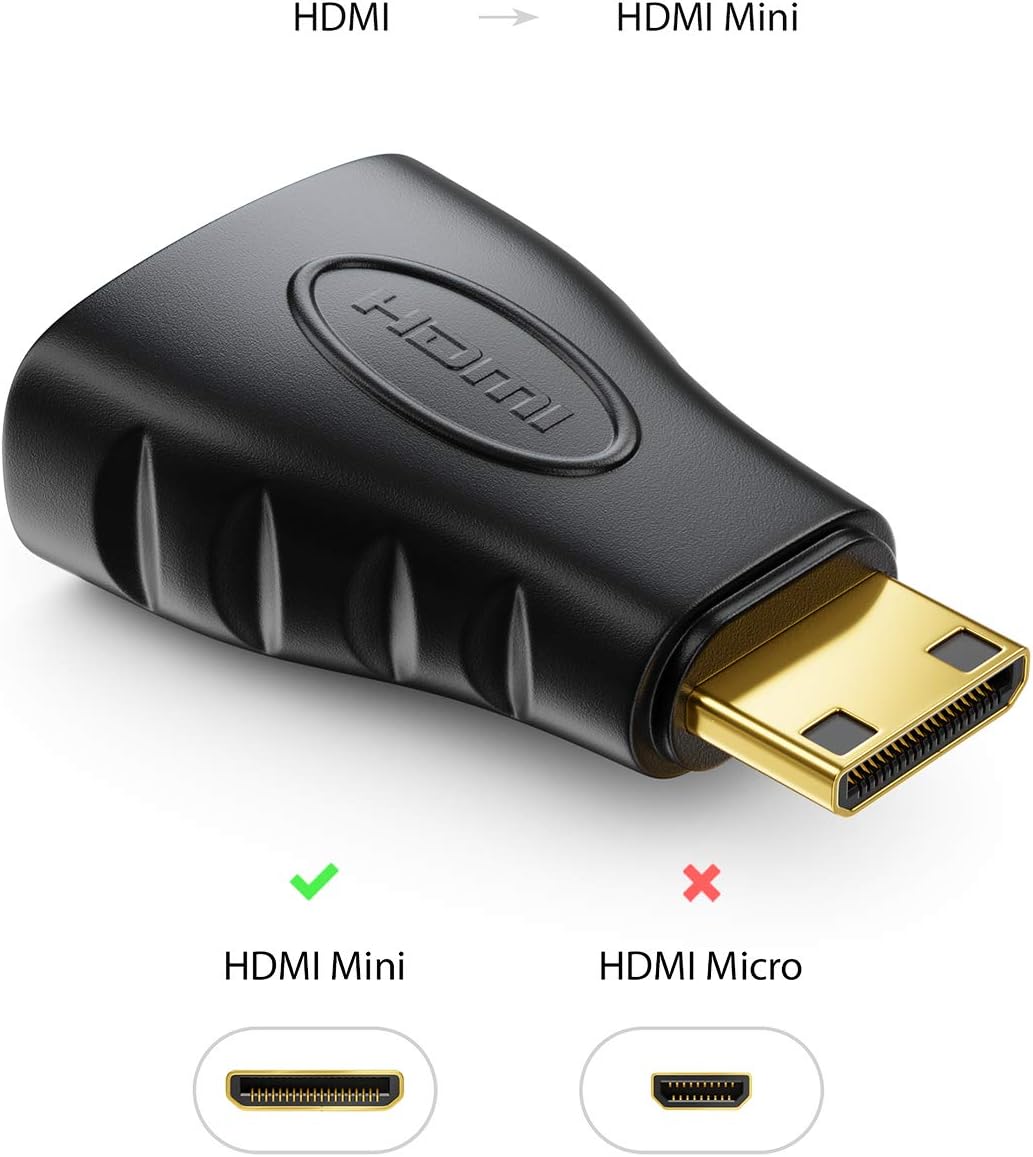 deleyCON HDMI to Mini HDMI Adapter - HDMI Female to Mini HDMI Jack 1920x1200 Full HD 1080p Video Adapter - Black - Image 4