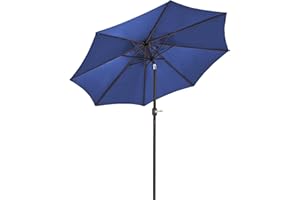 SANGMUCEN 7.5ft/9ft Patio Umbrellas Outdoor, Parasol De Patio, Outdoor Umbrella, Balcony Umbrella with 8 Ribs, 30° Dual-Tilt 