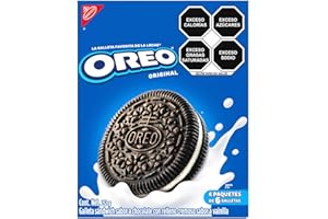 Oreo Galletas Sabor Chocolate con Relleno sabor a vainilla, 252 gr, Caja con 4 Paquetes de 6 Galletas, 63 gr cada uno