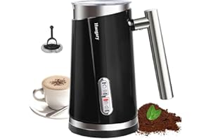 Huogary Milk Frother, 4 in 1 Electric Milk Steamer, Automatic Hot & Cold Foam Maker, Milk Warmer for Coffee, Latte, Cappuccino, Macchiato, 120V