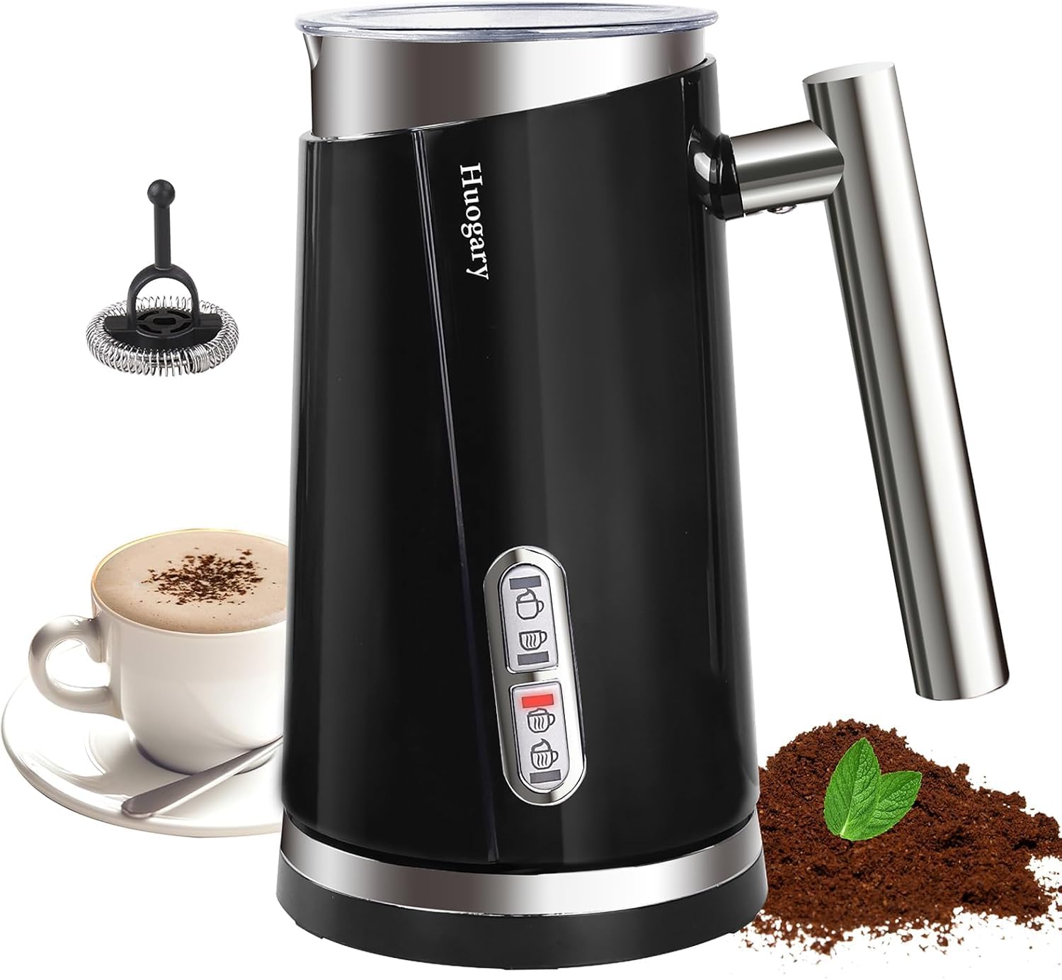Photo 1 of Huogary Milk Frother, 4 in 1 Electric Milk Steamer, Automatic Hot & Cold Foam Maker, Milk Warmer for Coffee, Latte, Cappuccino, Macchiato, 120V