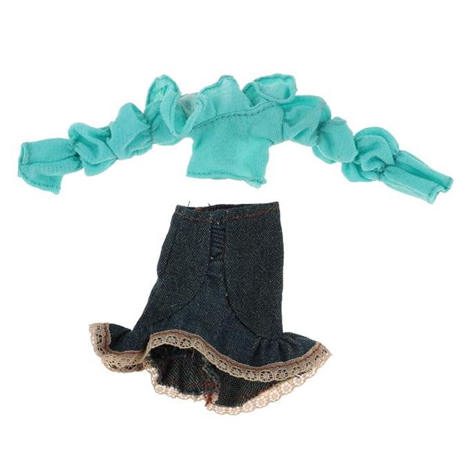 P Prettyia Mopdische Puppen Sommer Oberteile mit Minirock Kleidung Set Für Monster High Puppe