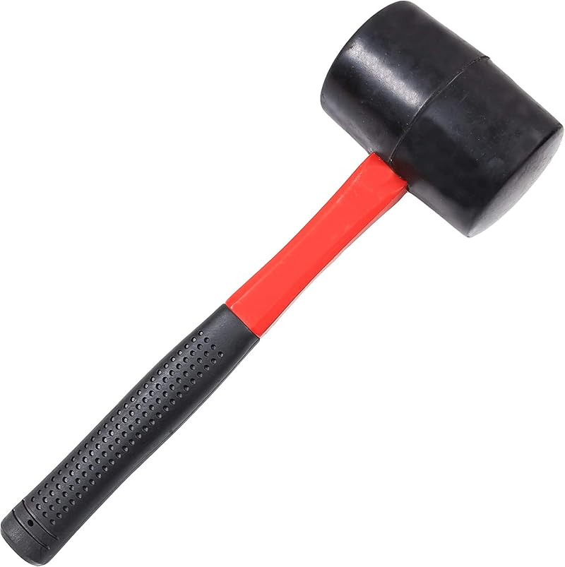SuperGift Solid Rubber Mallet 32oz with Soft Grip for DIY Construction