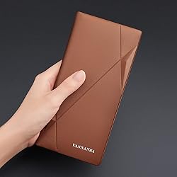 VANNANBA Checkbook Wallet RFID Blocking Leather
