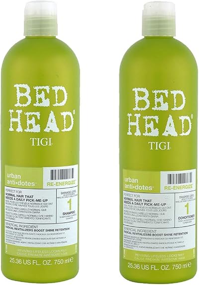 Tigi Bed Head Re Energize Shampoo & Conditioner 750ml Twin Set Normal Hair
