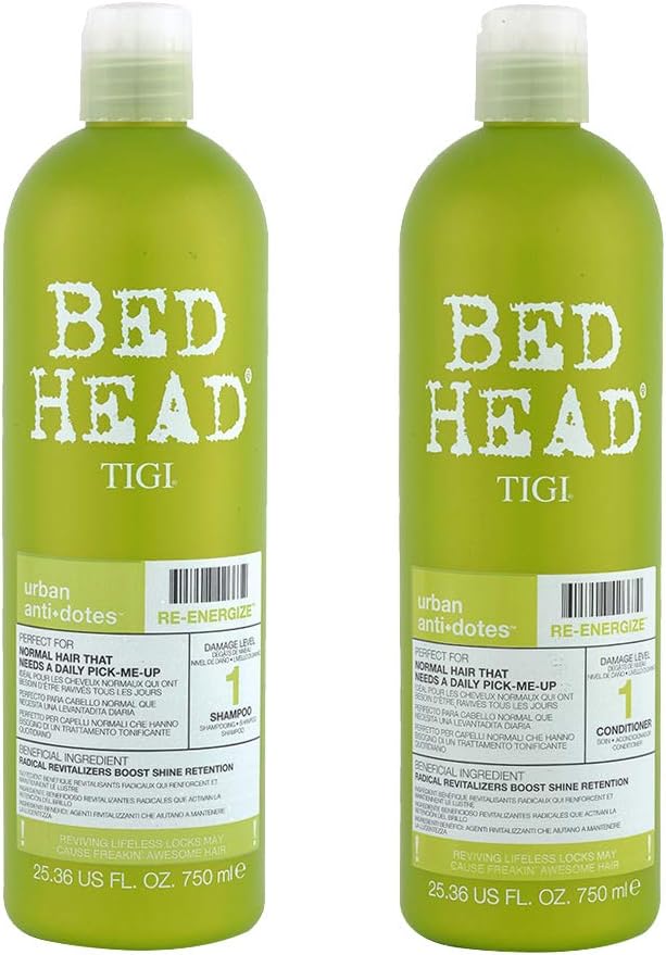 Tigi Bed Head Re Energize Shampoo & Conditioner 750ml Twin Set Normal Hair