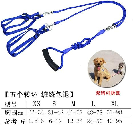 ggdwy Correa Perro Elastica Cuerda de Remolque con Dos Perros ...