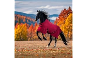 SCGFPOE Fleece Horse Blanket, Horse Warm Coat (red, 82'')