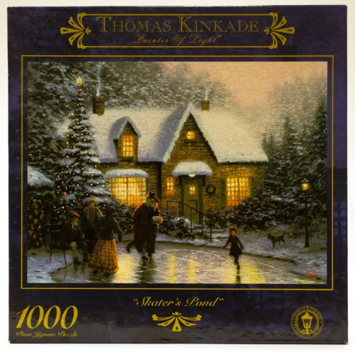 Thomas Kinkade 1000 Piece Piece Jigsaw Puzzle Skater's Pond