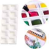 50 Pcs White Empty Watercolour Half Pans for DIY Painting Supplies view 7