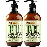 Tea Tree Oil Shampoo and Conditioner Set - Sulfate and Paraben Free Treatment for Oily Hair and to Help Reduce Your Itchy and