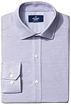 Buttoned Down Men's Fitted Spread-Collar Small Geo Non-Iron Dress Shirt, pink/blue, 16 32
