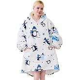 Moinlizy Blanket Hoodie Oversized Wearable Hooded Blanket for Adult Women and Men with Pocket Thick Sherpa Hoodie