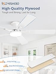 ZMISHIBO 52 Inch Ceiling Fan with Light, App&Remote