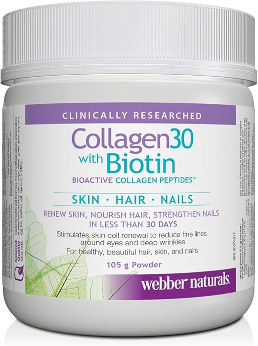 Webber Naturals Collagen30 With Biotin Powder, 105g Amazon.ca Health & Personal Care Webber Naturals Collagen30 With Biotin Powder, 105g Amazon.ca Health & Personal Care
