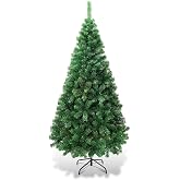 FANTASK Artificial Christmas Tree with Metal Stand, Holiday Christmas Pine Tree for Home, Office, Party Decoration (6 feet)