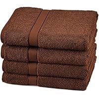 Amazon Brand – Pinzon 4 Piece Egyptian Cotton Bath Towels Set - Cocoa Amazon Brand – Pinzon 4 Piece Egyptian Cotton Bath Towels Set - Cocoa