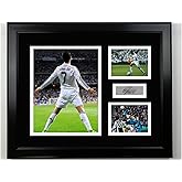 Framed Cristiano Ronaldo Real Madrid Facsimile Laser Engraved Signature 14x11 3 Photo Collage