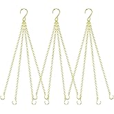 garini 3 Pack, 23 Inch Hanging Baskets Chain, Gold Hanging Chains with Hooks Flower Pot Chain Replacement Plant Hangers for Planters, Bird Feeders and Lanterns
