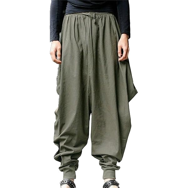 SALSATION Harlem　Pants DarkRed M Brick Red Cotton Saruel Pants for men | Hippie-Pants.com