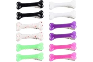 Kexinglu 12Pcs Bone Hair Clips, Mixed colors Hairpins for Goth Halloween Cosplay Cutecore Costume Accessories