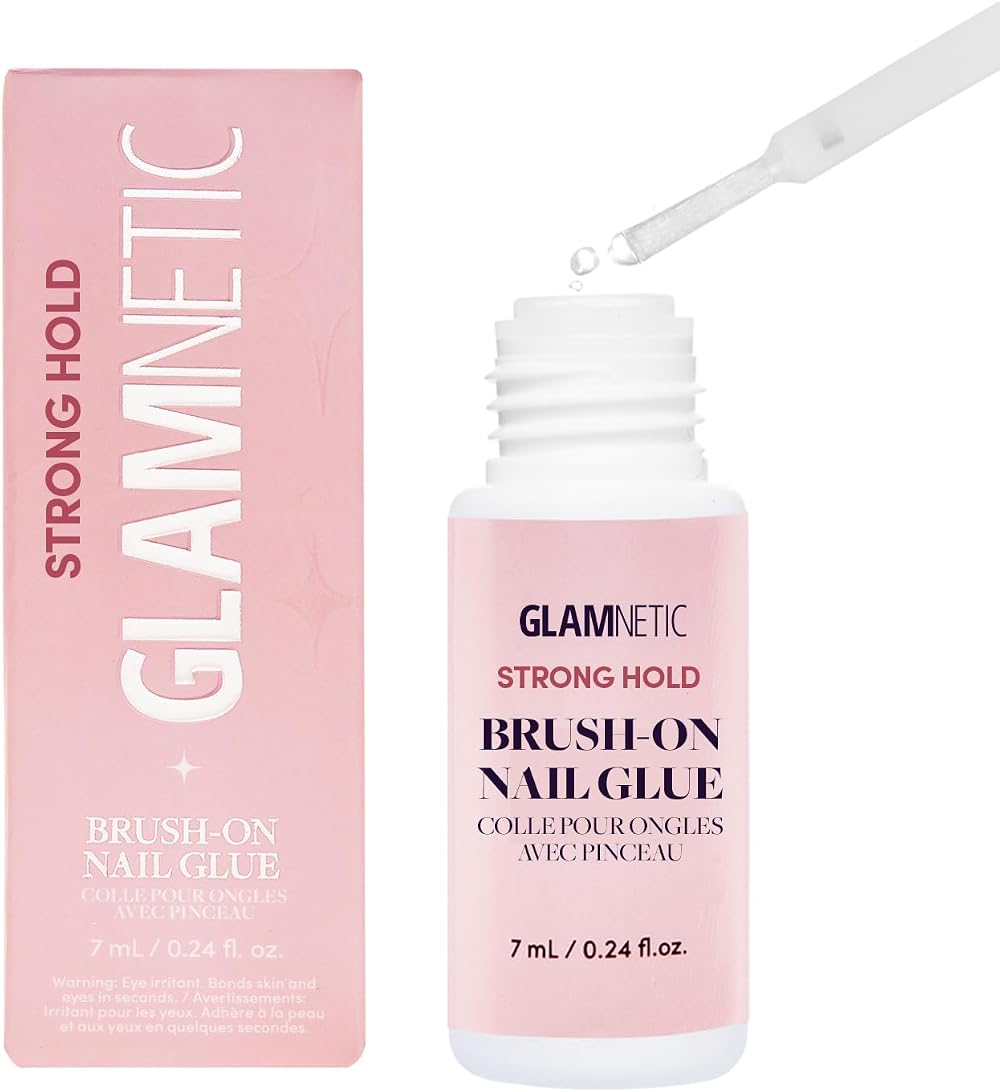 Glamnetic Super Strong Brush On Nail Glue 0.24 oz Brush Tip Vegan
