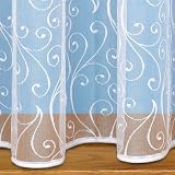 John Aird Scroll Net Curtain Sold By The Metre White Drop 122cm view 2