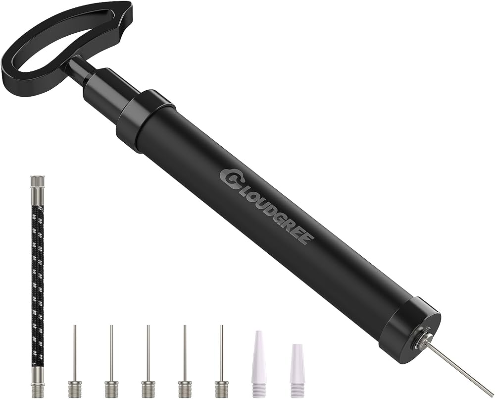 Cloudgree Sports Ball Pump 10in Air Inflator Kit with Needles & Hose