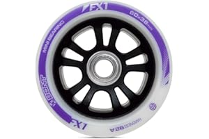 Bont FX1 Roller Skate Wheels with 688 Mini Bearings - Derby and Indoor Speed Quad Skating - Pack of 8 with bearings