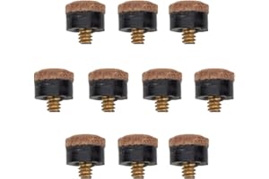 Felson Billiard Supplies 10 Brass Screw-On Pool Cue Tips| Standard 12mm Size|Use with Screw-in Ferrules| Soft or Hard Tips